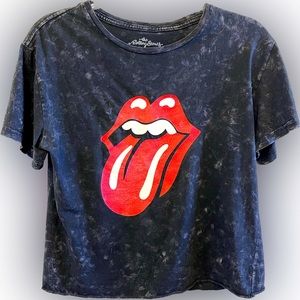 Rolling Stones distressed vintage style cropped tee